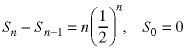 S(n) = S(n-1) = n * (1/2)^n,  S(0) = 0