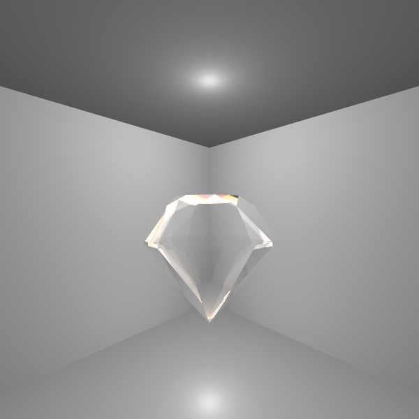 Diamond with yellow color, IOR 
1.1.