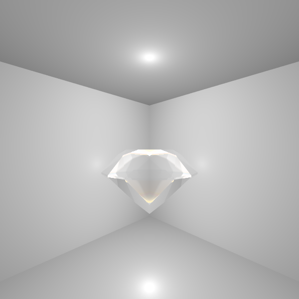 Diamond with yellow color, 
IOR 1.4.