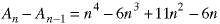 A(n) - A(n-1) = n^4 - 6*n^3 + 11*n^2 - 6*n