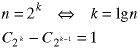 n = 2^k <--> k = lg(n);  C(2^k) - C(2^(k-1)) = 1