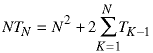 N*T(N) = N^2 + 2*sum(K=1->N; T(K-1))