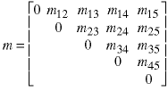 Figure showing the m matrix with all elements on the main diagonal  - the ones corresponding to sequences of length one - set to zero.