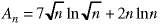 A(n) = 7 * sqrt(n) * ln(sqrt(n)) + 2 * n * ln(n)