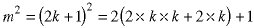 m^2 = (2*k + 1)^2 = 2 * (2 * k * k + 2 * k) + 1