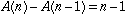 A(n) - A(n-1) = n-1