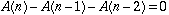 A(n) - A(n-1) - A(n-2) = 0