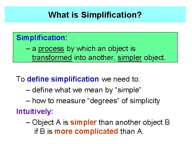 What Are Simplification Items